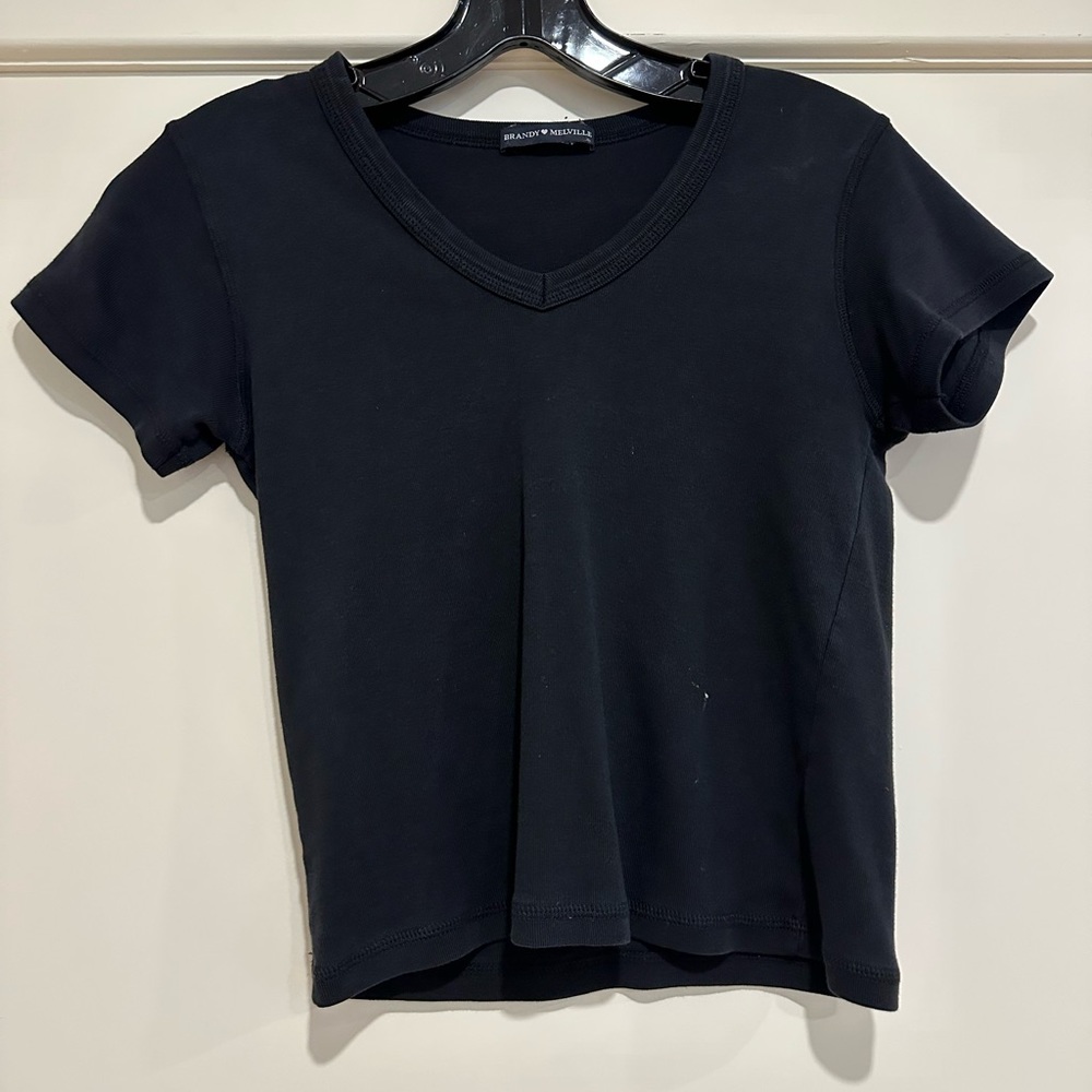 Brandy Melville Black V-Neck Top